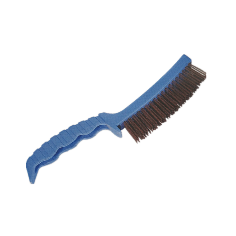 Brosse de nettoyage ergonomique à long manche en plastique pour brosse métallique 4 x 18 rangées