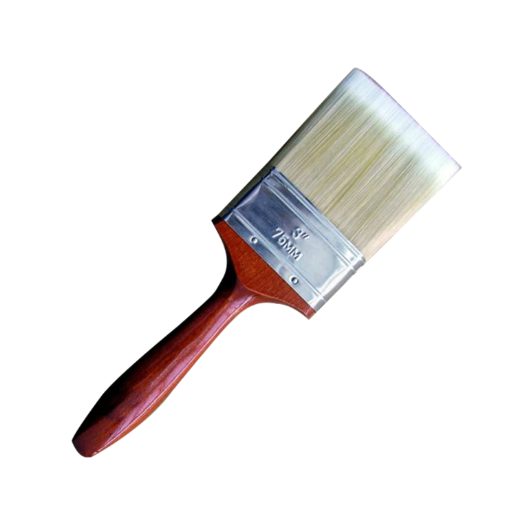 Manche en bois laqué poils blancs Filaments mélangés pinceau à peinture à l'huile outils de décoration murale