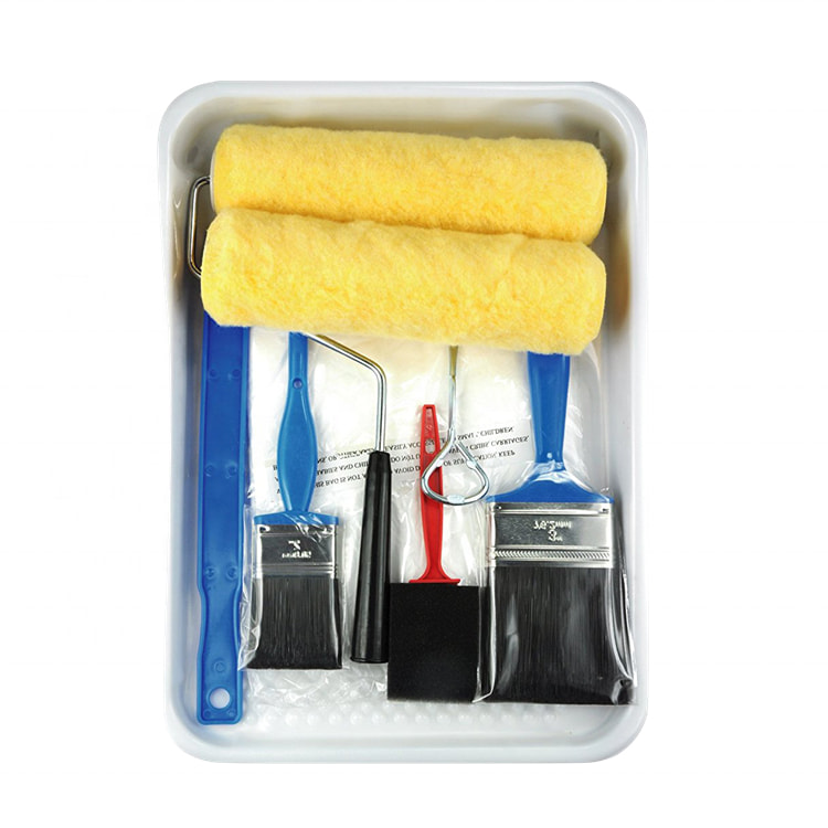 Ensemble de plateau professionnel peinture coureur multifonction rouleau brosse outil floqué Edger rouleau pour peinture murale