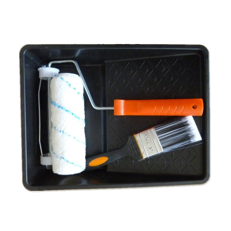 4PC 7 pouces peinture plateau ensemble rouleau brosse trousse à outils peinture coureur 180mm pour la décoration murale de la maison